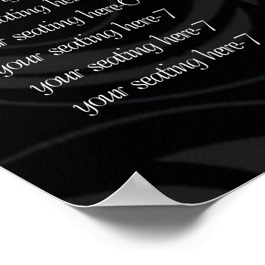 黒エレガントと白の旋回座席表 ポスター (角)