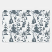 黒エレガントと白の木の抽象芸術林 ラッピングペーパーシート (正面3)