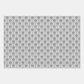 黒エレガントと白の混合ダマスク ラッピングペーパーシート (正面2)