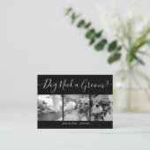 黒エレガントと白の犬のグルーミング追加ロゴ 名刺 (スタンド正面)