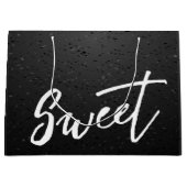 黒エレガントと白の甘いバレンタイン ラージペーパーバッグ (正面)