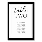 黒エレガントと白の結婚ゲスト名 テーブルナンバー (裏面)