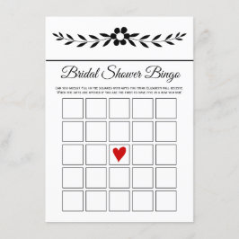 黒エレガントと白の花ブライダルビンゴカード エンクロージャーカード