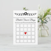 黒エレガントと白の花ブライダルビンゴカード エンクロージャーカード (スタンド正面)