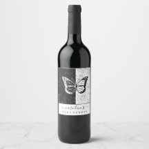 黒エレガントと白の蝶の赤ちゃんシャワー点々のある