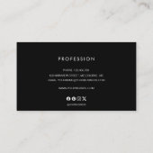 黒エレガントと白の透明ロゴ 名刺 (裏面)