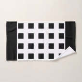 黒エレガントと白の黒の正方形 バスタオルセット (ハンドタオル)