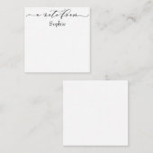 黒エレガントと白の「注シンプル文」 ノートカード (正面/裏面)