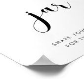 黒エレガントと白のDate jar結婚のサイン ポスター (角)