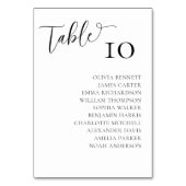 黒エレガントと白結婚のテーブル番号 テーブルナンバー (裏面)