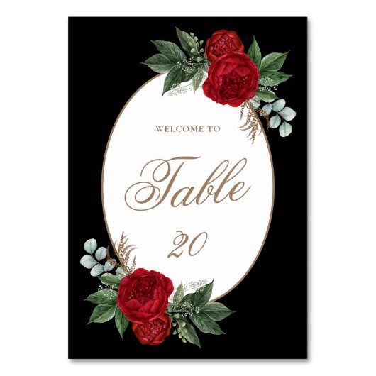 黒エレガントと白結婚のテーブル番号 テーブルナンバー (裏面)