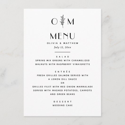 黒エレガントと白結婚の | ミニマルフローラ メニュー (正面)