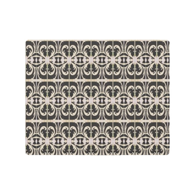 黒エレガントと白 メタルプリント (正面)