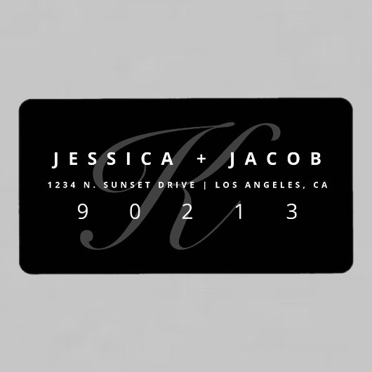 黒エレガントと白 |差出人住所 ラベル