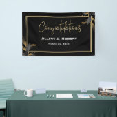 黒エレガントと白、金ゴールド結婚披露宴 横断幕 (トレードショー)