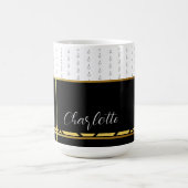 黒エレガントと白(金ゴールド) コーヒーマグカップ (中央)