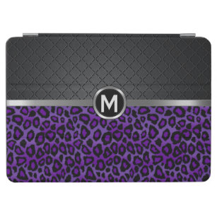 黒エレガントと紫のヒョウ柄 iPad AIR カバー