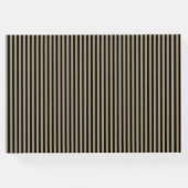 黒エレガントと緑のストライプの結婚 ゲストブック (裏面)