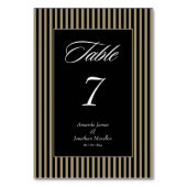 黒エレガントと緑のストライプ テーブルナンバー (裏面)