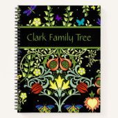 黒エレガントと緑のファミリーツリー ノートブック (正面)