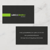 黒エレガントと緑の幾何学的パターン 名刺 (正面/裏面)