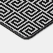 黒エレガントと薄い灰色のギリシャのパターン デスクマット (コーナー)