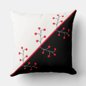黒エレガントと赤と白ワイルドベリー クッション (裏面)