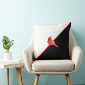 黒エレガントと赤と白(鳥)ショウジョウコウカンチョウ鳥 クッション (椅子)