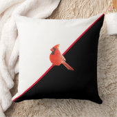 黒エレガントと赤と白(鳥)ショウジョウコウカンチョウ鳥 クッション (ブランケット)