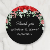 黒エレガントと赤のフローラ結婚 フェイバータグ (正面)