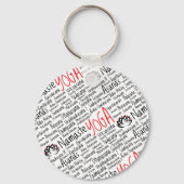 黒エレガントと赤のヨガが蓮の花を立てる キーホルダー (正面)