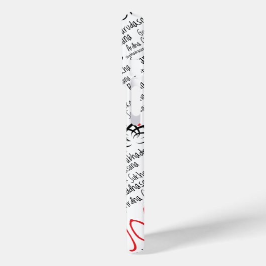 黒エレガントと赤のヨガが蓮の花を立てる Case-Mate iPhoneケース (裏面 / 左)