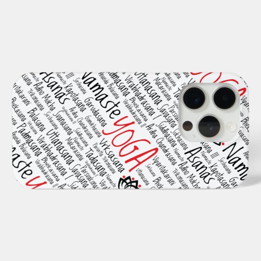 黒エレガントと赤のヨガが蓮の花を立てる Case-Mate iPhoneケース (裏面 (横))