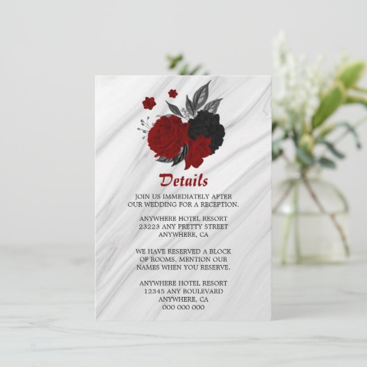 黒エレガントと赤の花詳細 エンクロージャーカード (スタンド正面)