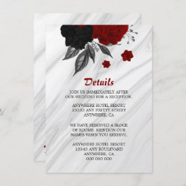 黒エレガントと赤の花詳細 エンクロージャーカード