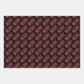 黒エレガントと赤 ラッピングペーパーシート (正面)