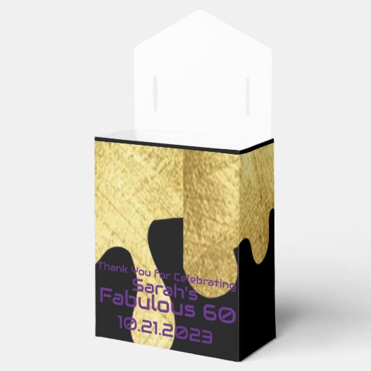 黒エレガントと金ゴールドありがとう誕生日 フェイバーボックス (オープン)