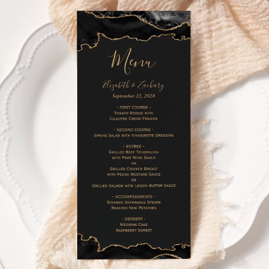 黒エレガントと金ゴールドがアゲイト・ダーク結婚ズ メニュー
