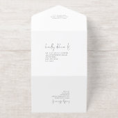 黒エレガントと金ゴールドでホイル結婚を行う オールインワン招待状 (外側)