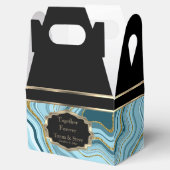 黒エレガントと金ゴールドとティール(緑がかった色)で大理石を瑪瑙 フェイバーボックス (オープン)