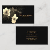 黒エレガントと金ゴールドのさくらんぼ 名刺 (正面/裏面)