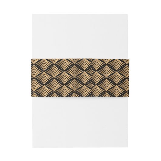 黒エレガントと金ゴールドのアールデコギャツビー結婚ズ 招待状ベリーバンド (裏面例)