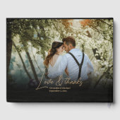 黒エレガントと金ゴールドのアールデコ結婚 ゲストブック (裏面)