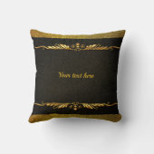 黒エレガントと金ゴールドのカスタマイズテンプレート クッション (裏面)