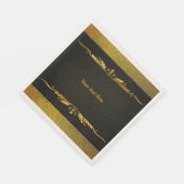 黒エレガントと金ゴールドのカスタマイズテンプレート スタンダードランチョンナプキン (角)