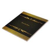 黒エレガントと金ゴールドのカスタマイズテンプレート タイル (側面)