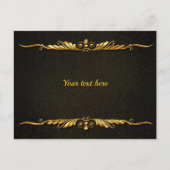 黒エレガントと金ゴールドのカスタマイズテンプレート ポストカード (正面)