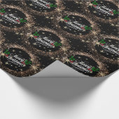 黒エレガントと金ゴールドのクリスマスデザイン ラッピングペーパー (角)