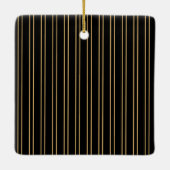 黒エレガントと金ゴールドのクリスマスフォト セラミックオーナメント (裏面)