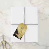 黒エレガントと金ゴールドのクリスマス ギフトタグ (より糸付き)